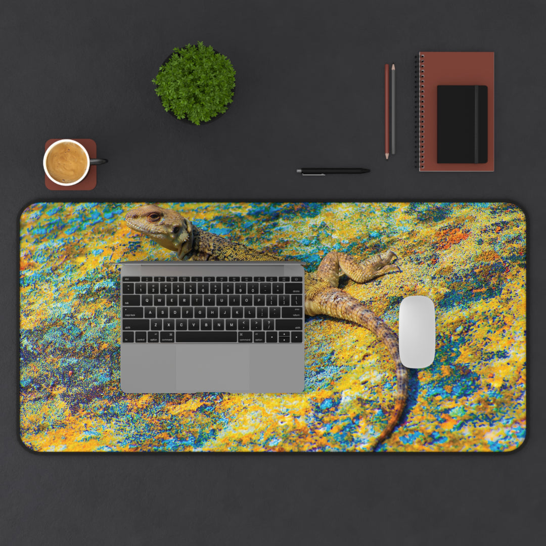 Desk Mat, Caucasian agama lizard, Reptile Lover Gift, Office Desk Decor, Mouse