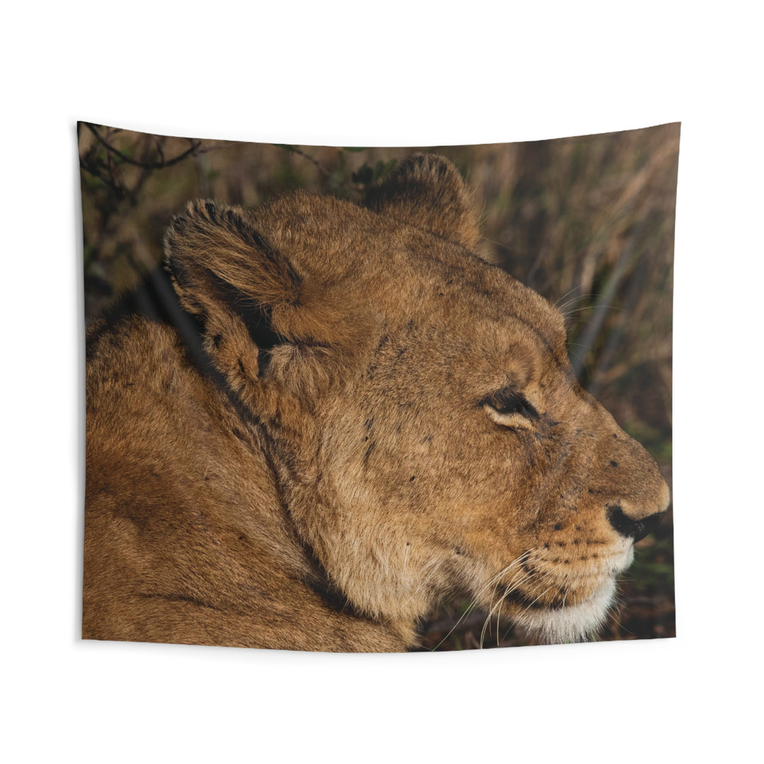 Lioness head Indoor Wall Tapestries