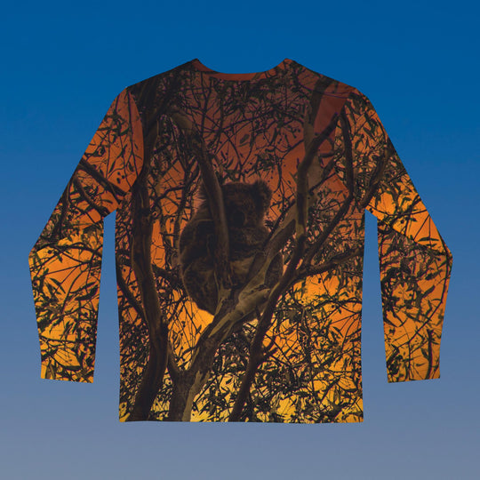 Men's Long Sleeve Shirt (AOP)- Koala Bear at sunset