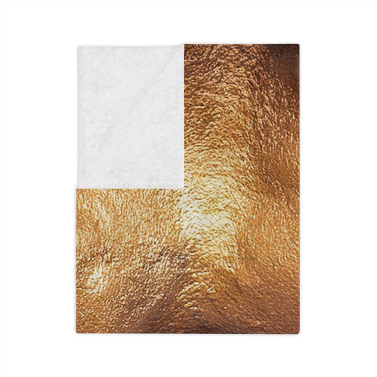 Velveteen Microfiber Blanket - Mountain Lion Cave Purple Gold Design