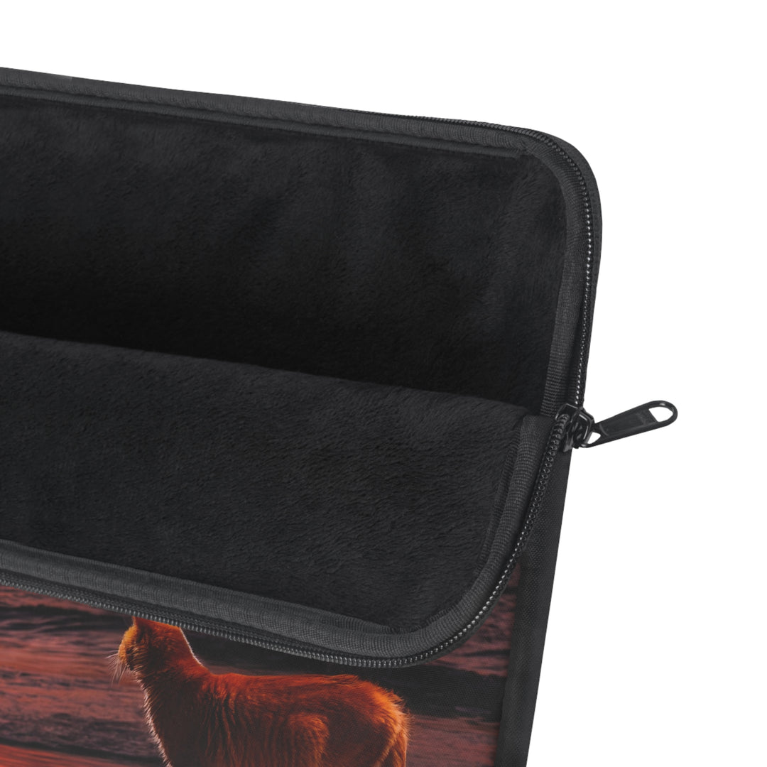 Laptop Sleeve - Orange Cat Sunset Design