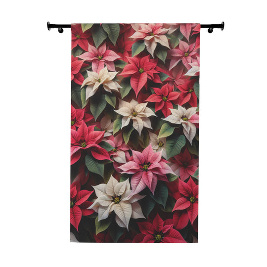 Poinsettias Window Curtains