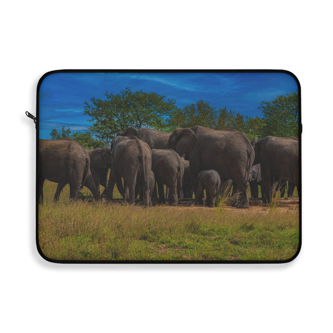 Elephant Laptop Sleeve, African Safari Tech Case, Wildlife Computer Cover