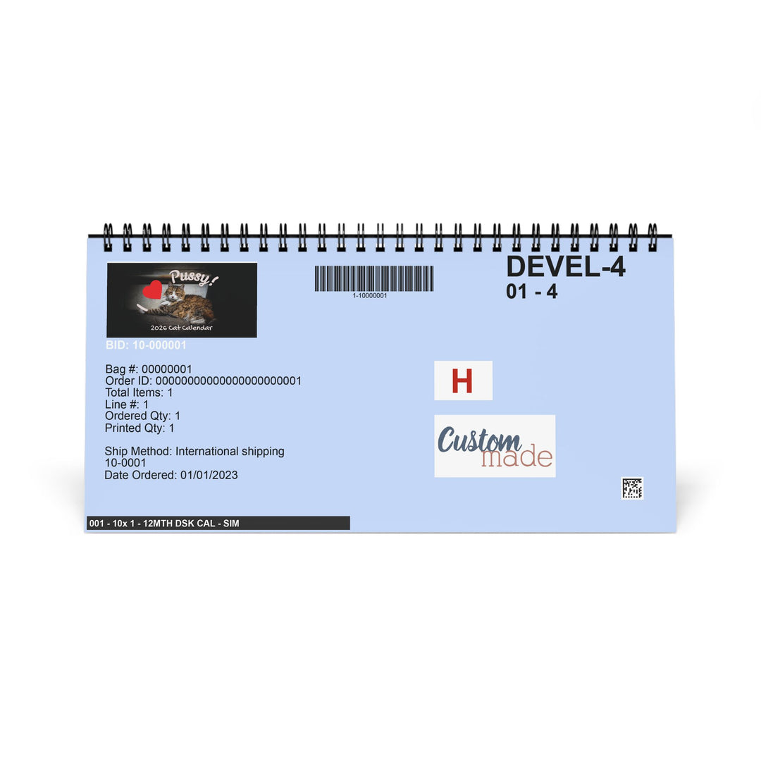 I Love Pussy Cat Desk Calendar 2026 – Funny Gift for Cat Lovers