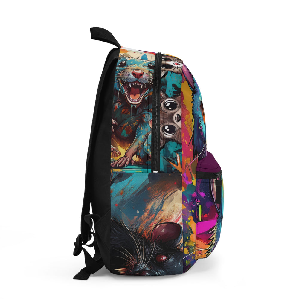 Graffiti Cats vs Rats Backpack – NYC & Istanbul Urban Street-Art Bag