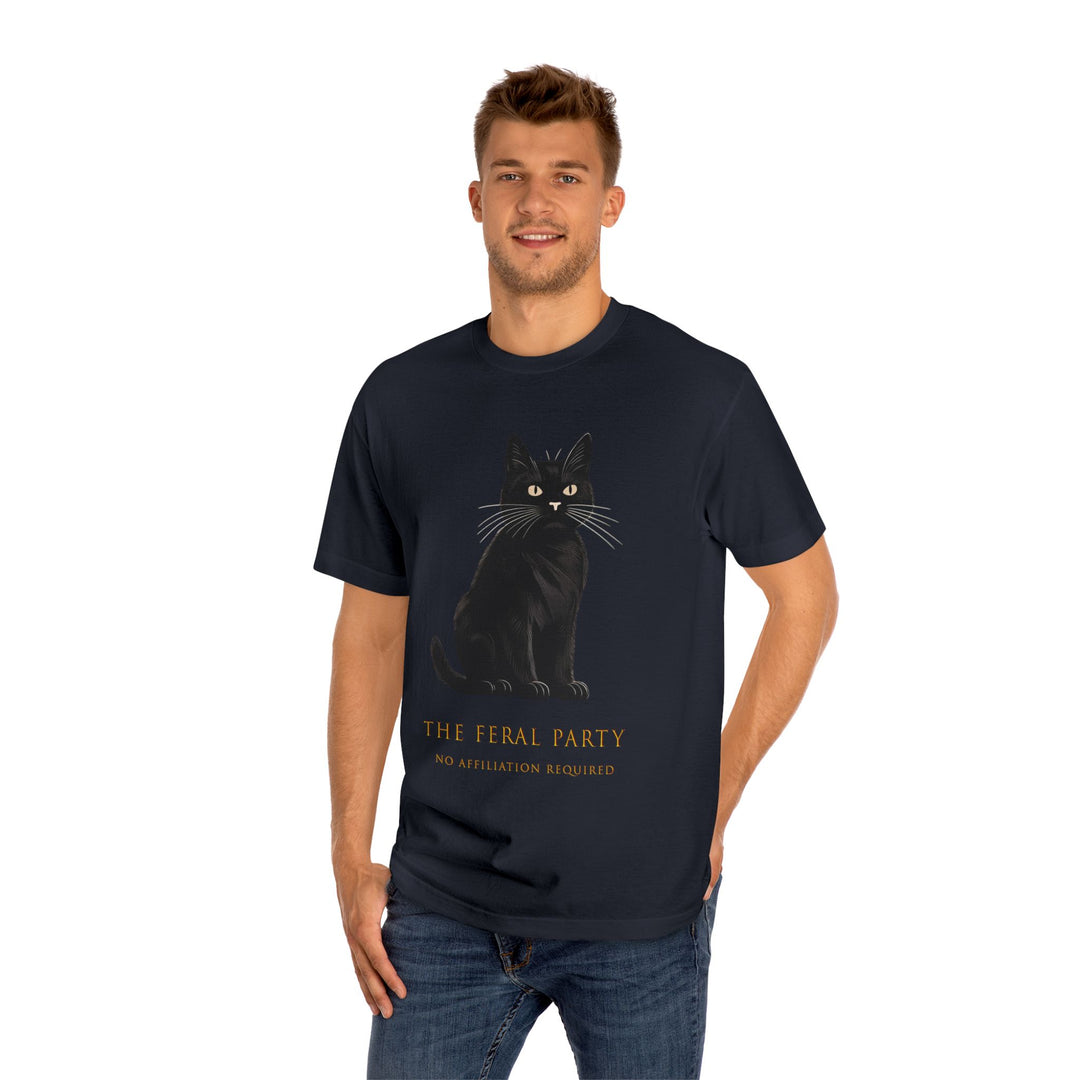 The Feral Party Cat Shirt – No Affiliation Required – Minimalist Graphic Tee