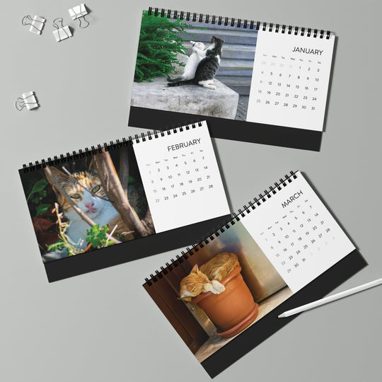 I Love Pussy Cat Desk Calendar 2026 – Funny Gift for Cat Lovers