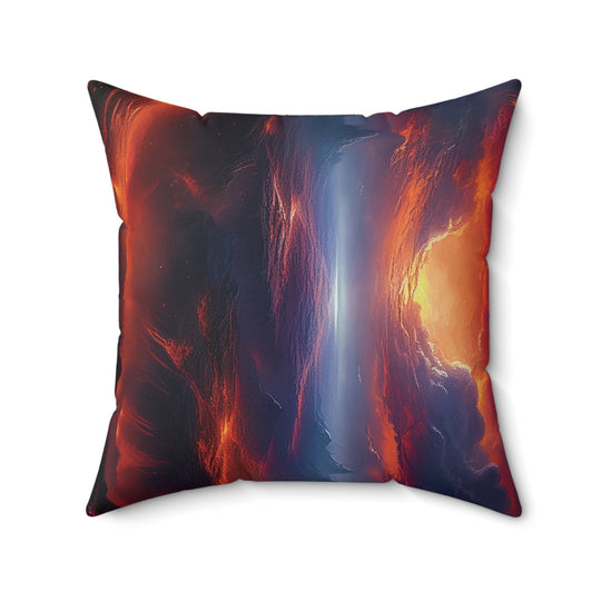 Cosmic Sunset Square Pillow - Spun Polyester Decorative Cushion