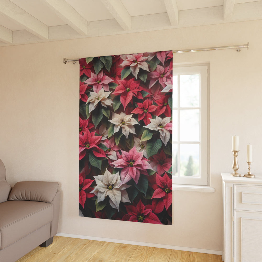 Poinsettias Window Curtains