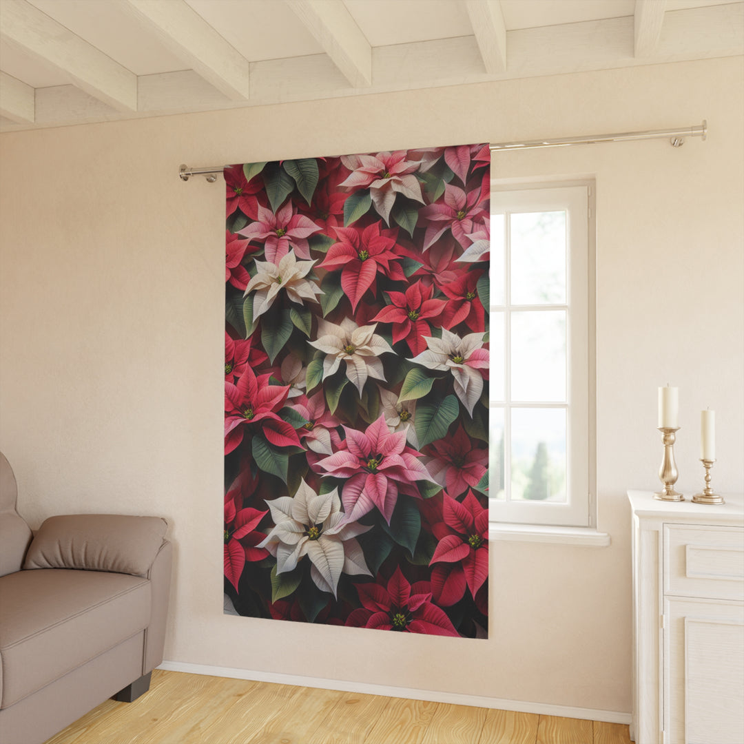 Poinsettias Window Curtains