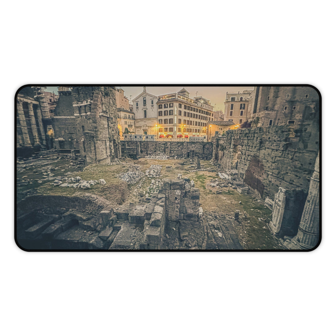 Ancient Roman Ruins Desk Mat | Historic Cityscape Mousepad