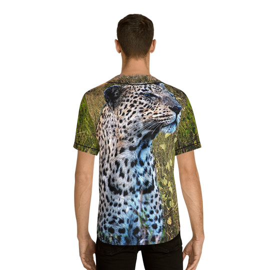 Men's Baseball Jersey - Leopard Print Design