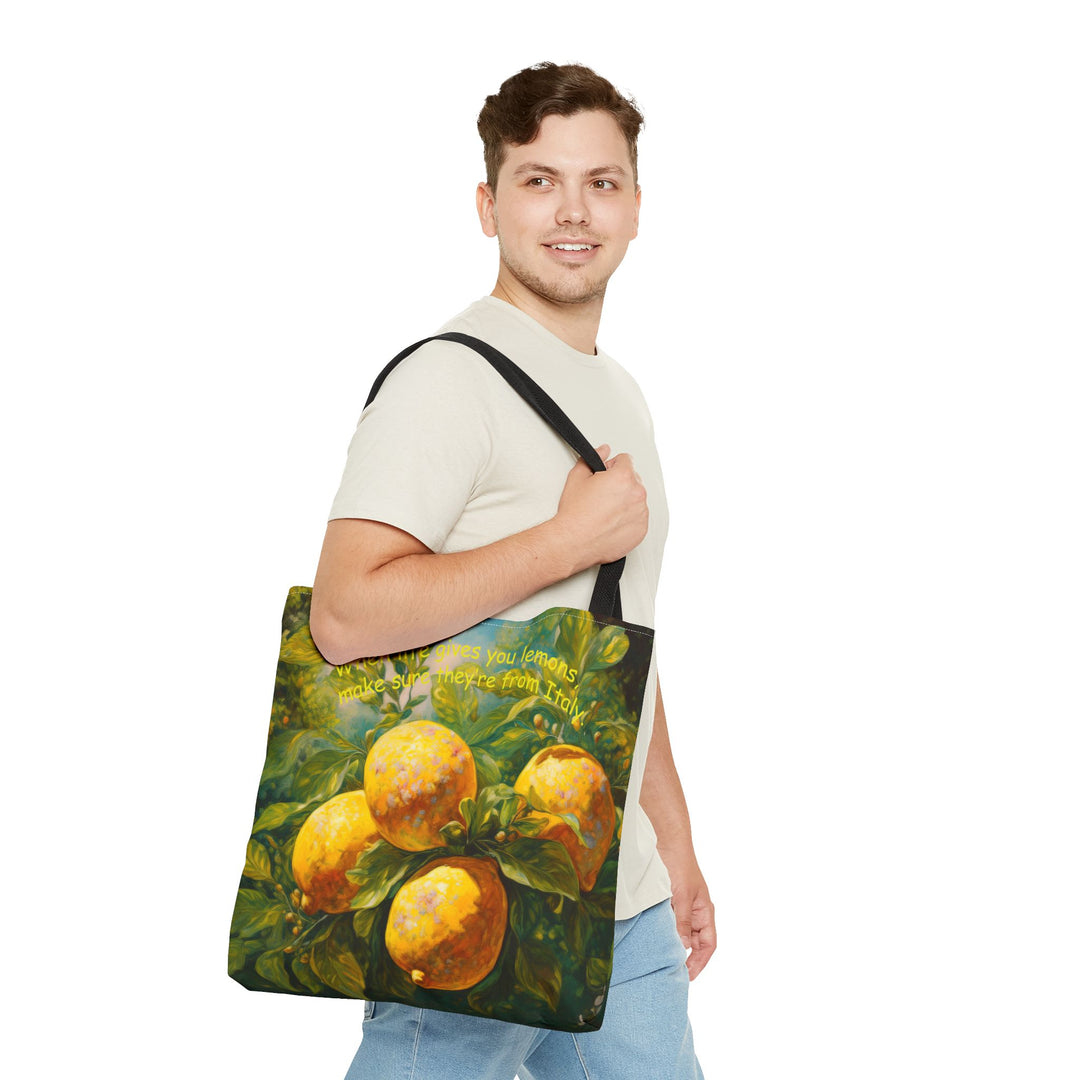 Lemon Quote Tote Bag, Fun Eco-Friendly Carry All, Gift for Friends, Stylish