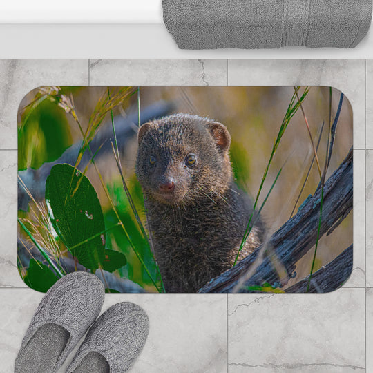 Bath Mat - Mongoose Looking On