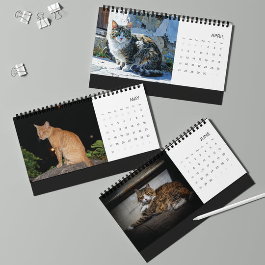 I Love Pussy Cat Desk Calendar 2026 – Funny Gift for Cat Lovers