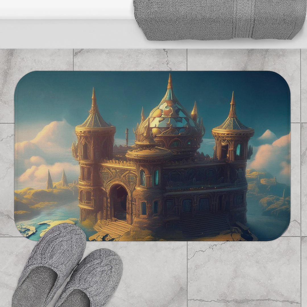 Bath Mat - Ancient Building Map Design for History Buffs and Travel Enthusiasts