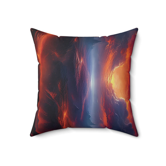 Cosmic Sunset Square Pillow - Spun Polyester Decorative Cushion