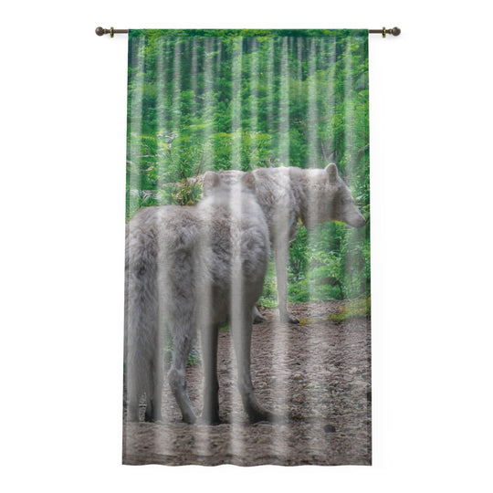 Timber Wolves Sheer Window Curtain