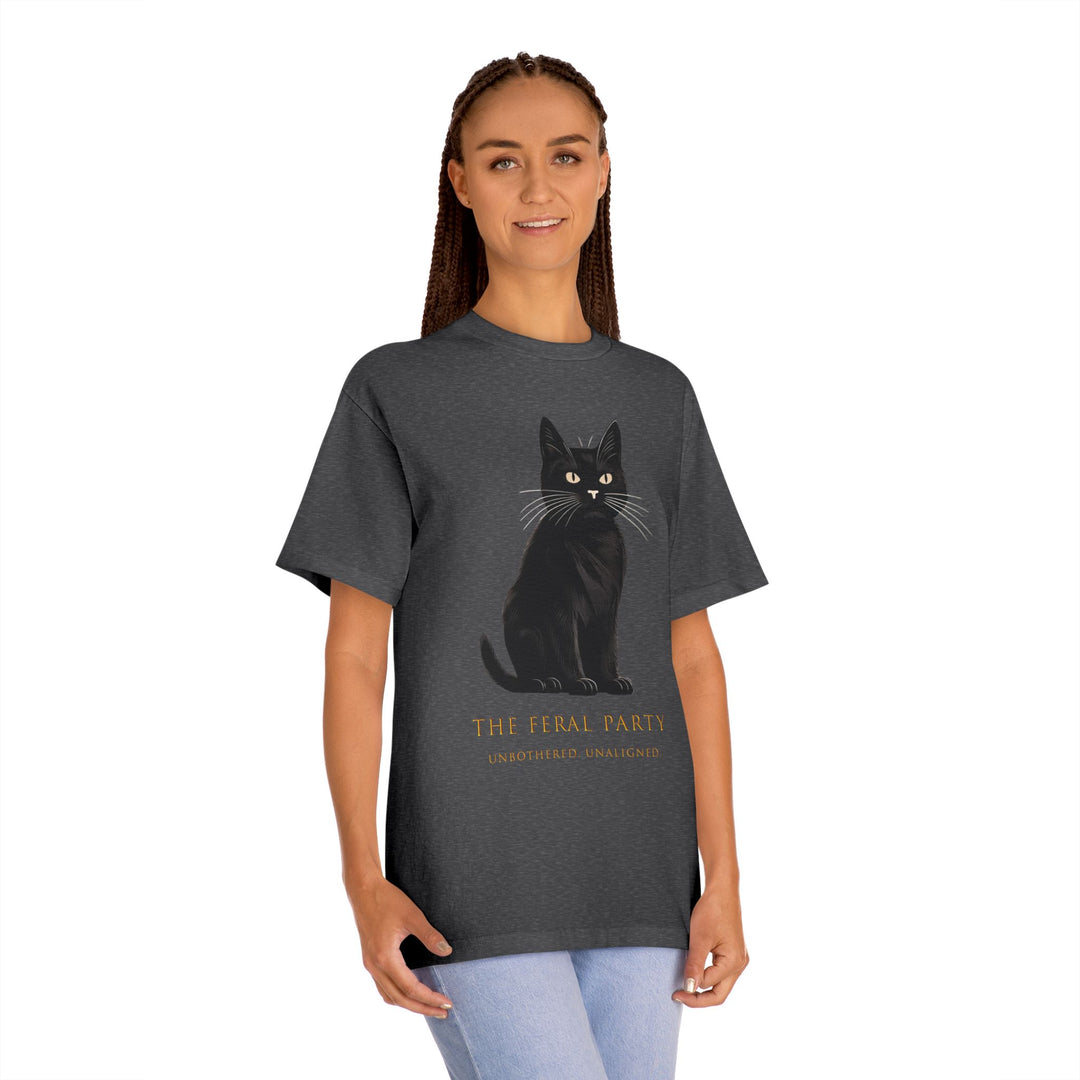 Unbothered Unaligned T-Shirt | The Feral Party Black Cat Graphic Tee
