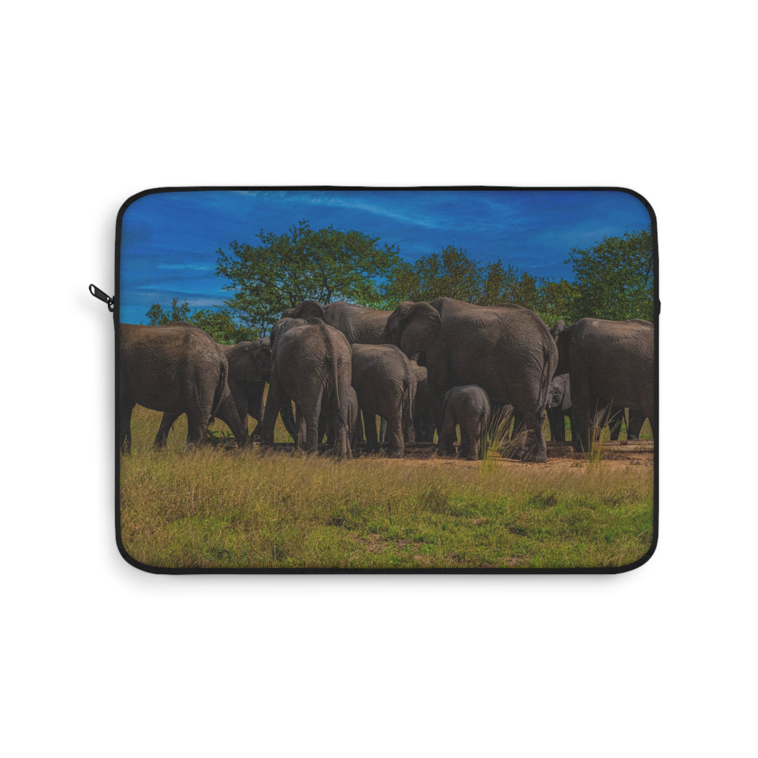 Elephant Laptop Sleeve, African Safari Tech Case, Wildlife Computer Cover