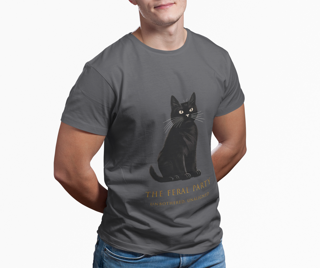 Unbothered Unaligned T-Shirt | The Feral Party Black Cat Graphic Tee