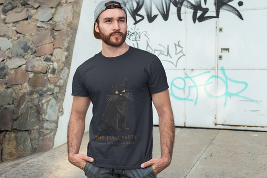 Unbothered Unaligned T-Shirt | The Feral Party Black Cat Graphic Tee