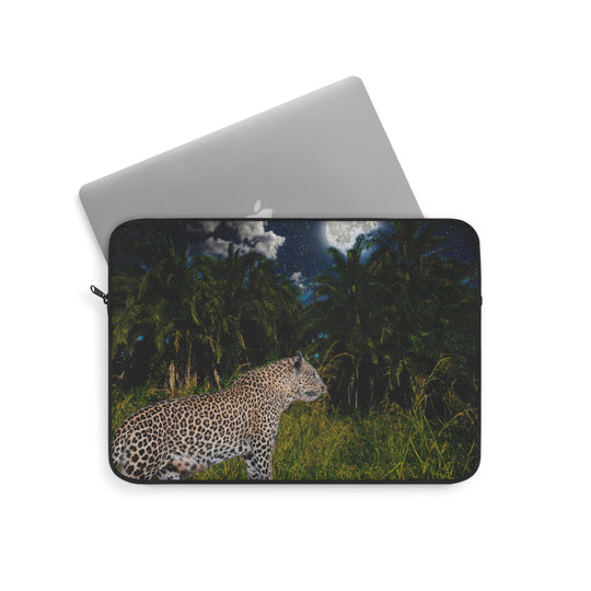 Laptop Sleeve- Leopard under full moon