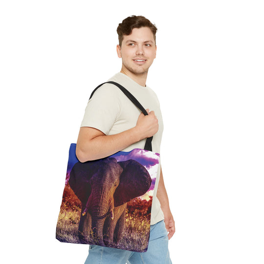 Elephant Tote Bag - Wide Ears Open Savannah Design