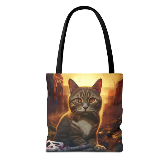 Tote Bag - Peace Begins With You and the Neighbor's Cat Design