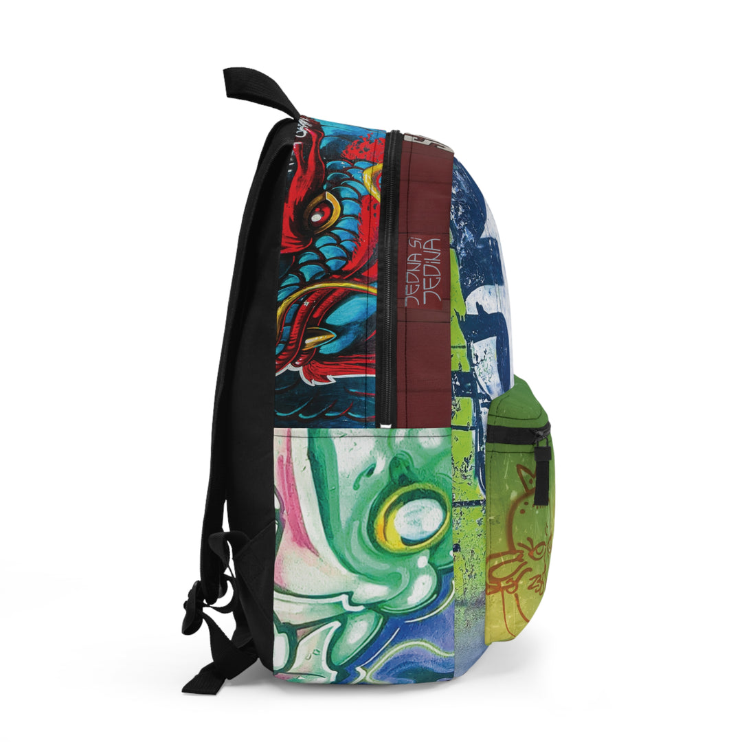 Urban Graffiti Art Backpack – Sarajevo Street Art Collage Travel Bag