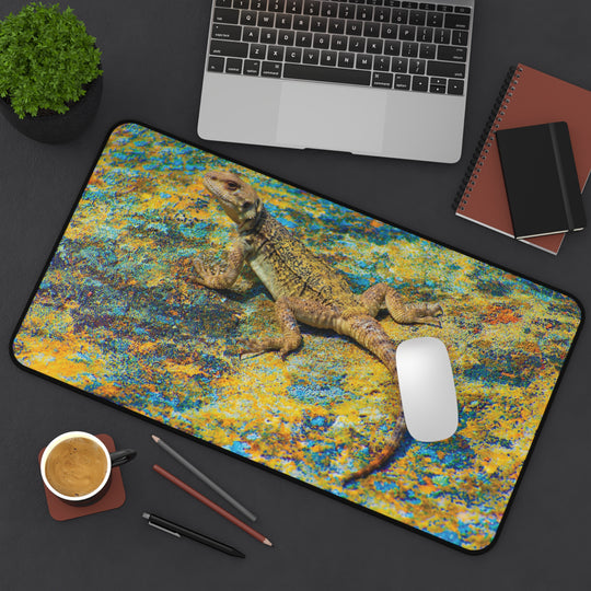 Desk Mat, Caucasian agama lizard, Reptile Lover Gift, Office Desk Decor, Mouse
