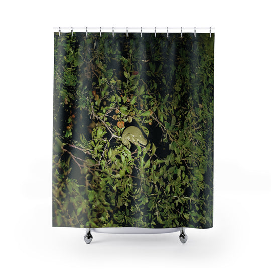 Chameleon in a bush shower curtain