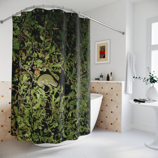 Chameleon in a bush shower curtain