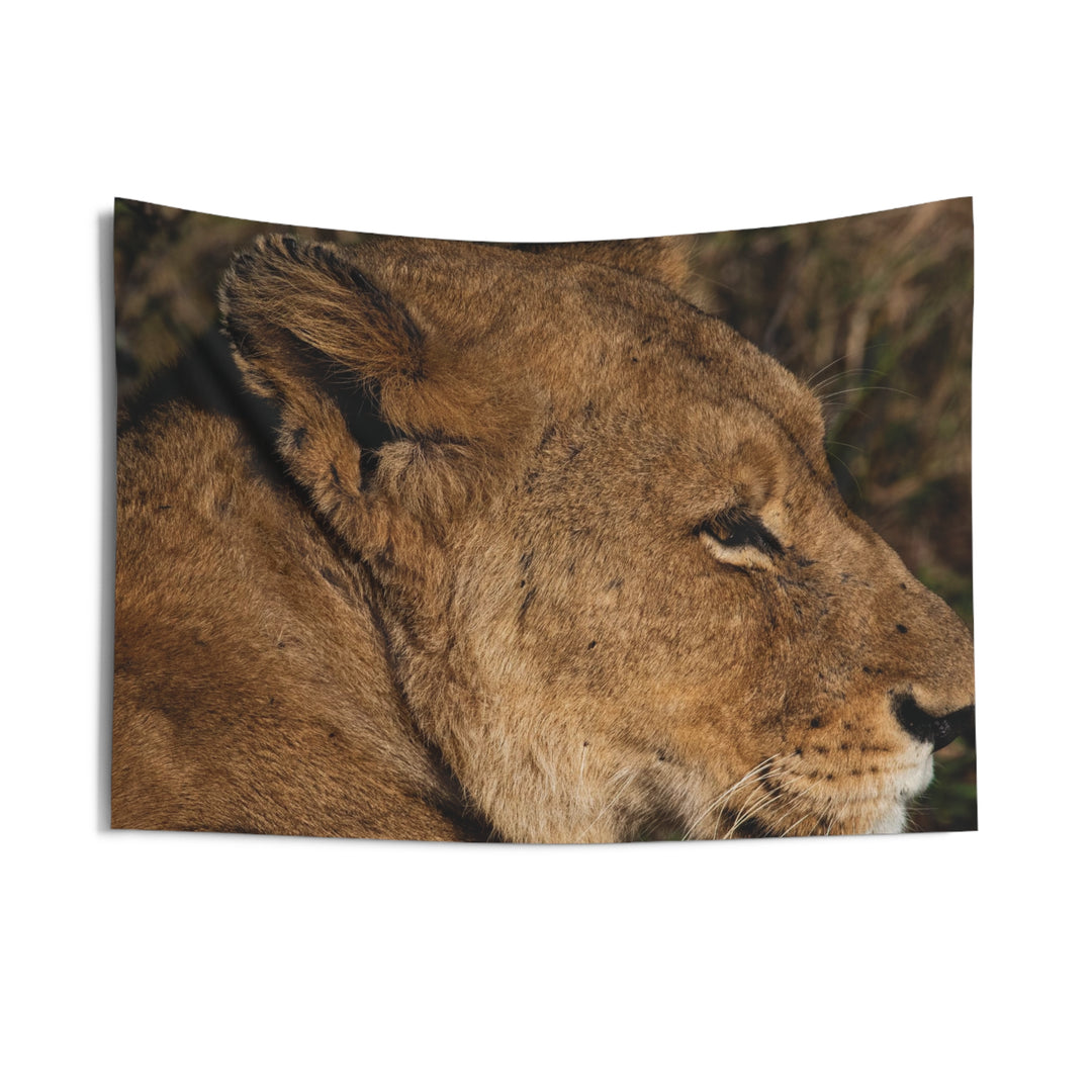 Lioness head Indoor Wall Tapestries