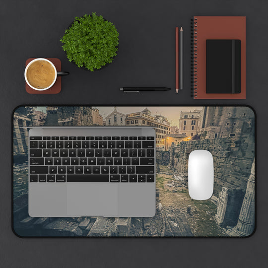 Ancient Roman Ruins Desk Mat | Historic Cityscape Mousepad