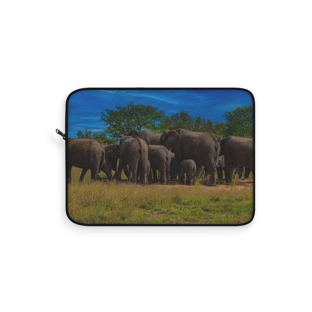 Elephant Laptop Sleeve, African Safari Tech Case, Wildlife Computer Cover