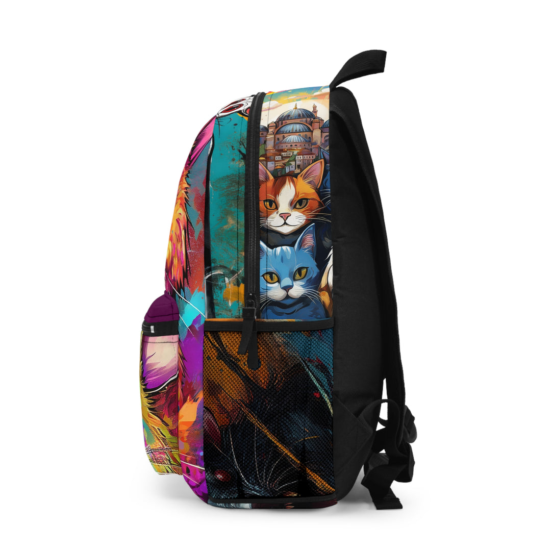 Graffiti Cats vs Rats Backpack – NYC & Istanbul Urban Street-Art Bag
