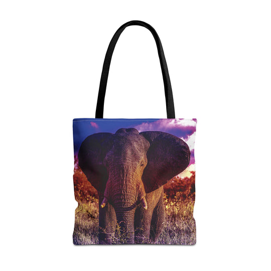 Elephant Tote Bag - Wide Ears Open Savannah Design