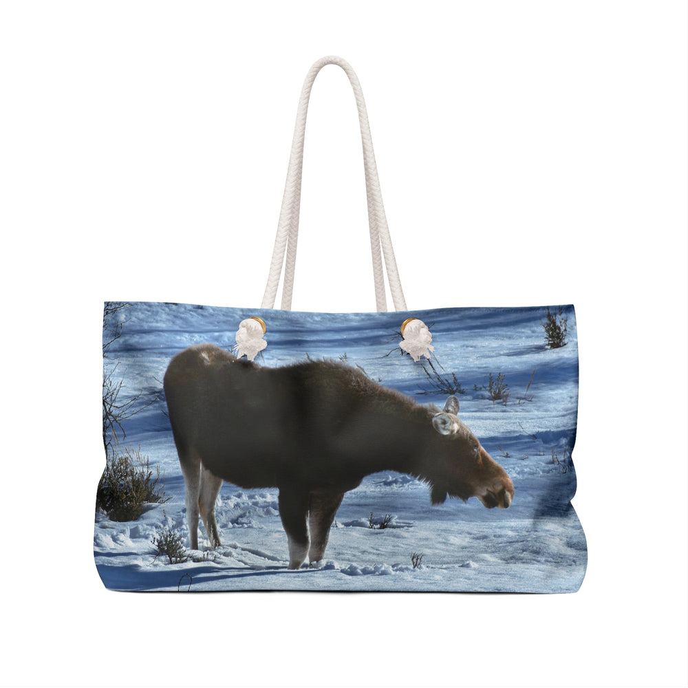 Weekender Bag- Moose in snow- 24"x13"