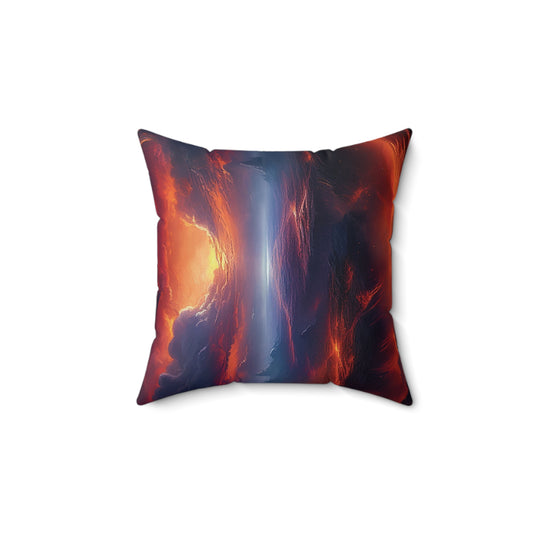 Cosmic Sunset Square Pillow - Spun Polyester Decorative Cushion