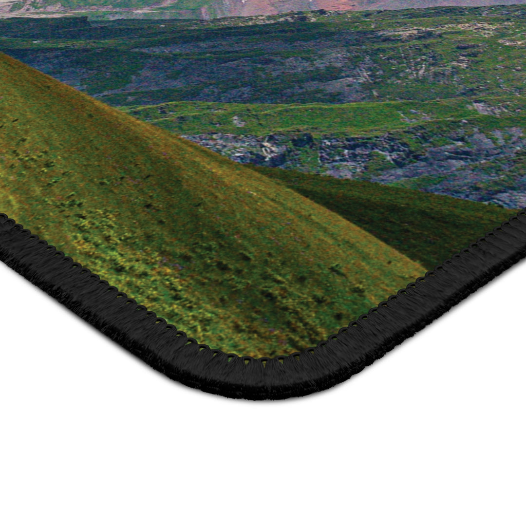 Mountain Clouds Gaming Mouse Pad - Sky Blue Desk Pad, Nature Theme Desk Mat,