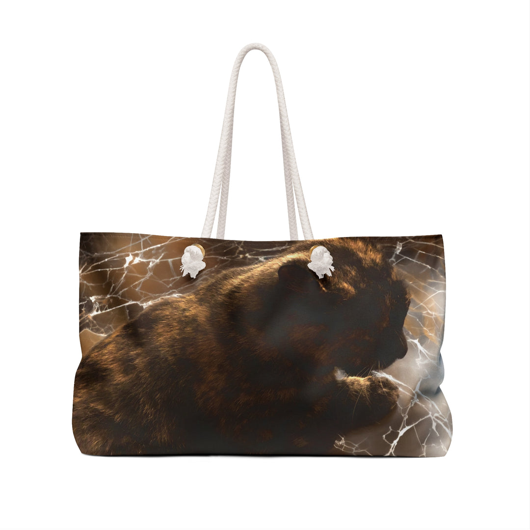 Cat Weekender Bag with Tortoiseshell Cat Design