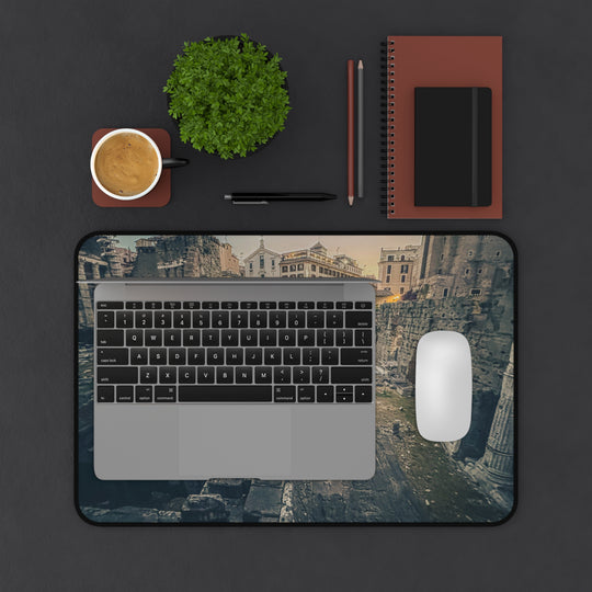 Ancient Roman Ruins Desk Mat | Historic Cityscape Mousepad