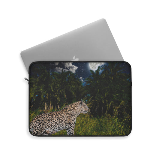 Laptop Sleeve- Leopard under full moon