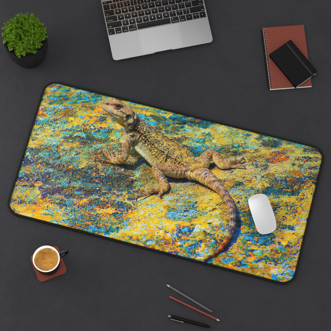 Desk Mat, Caucasian agama lizard, Reptile Lover Gift, Office Desk Decor, Mouse