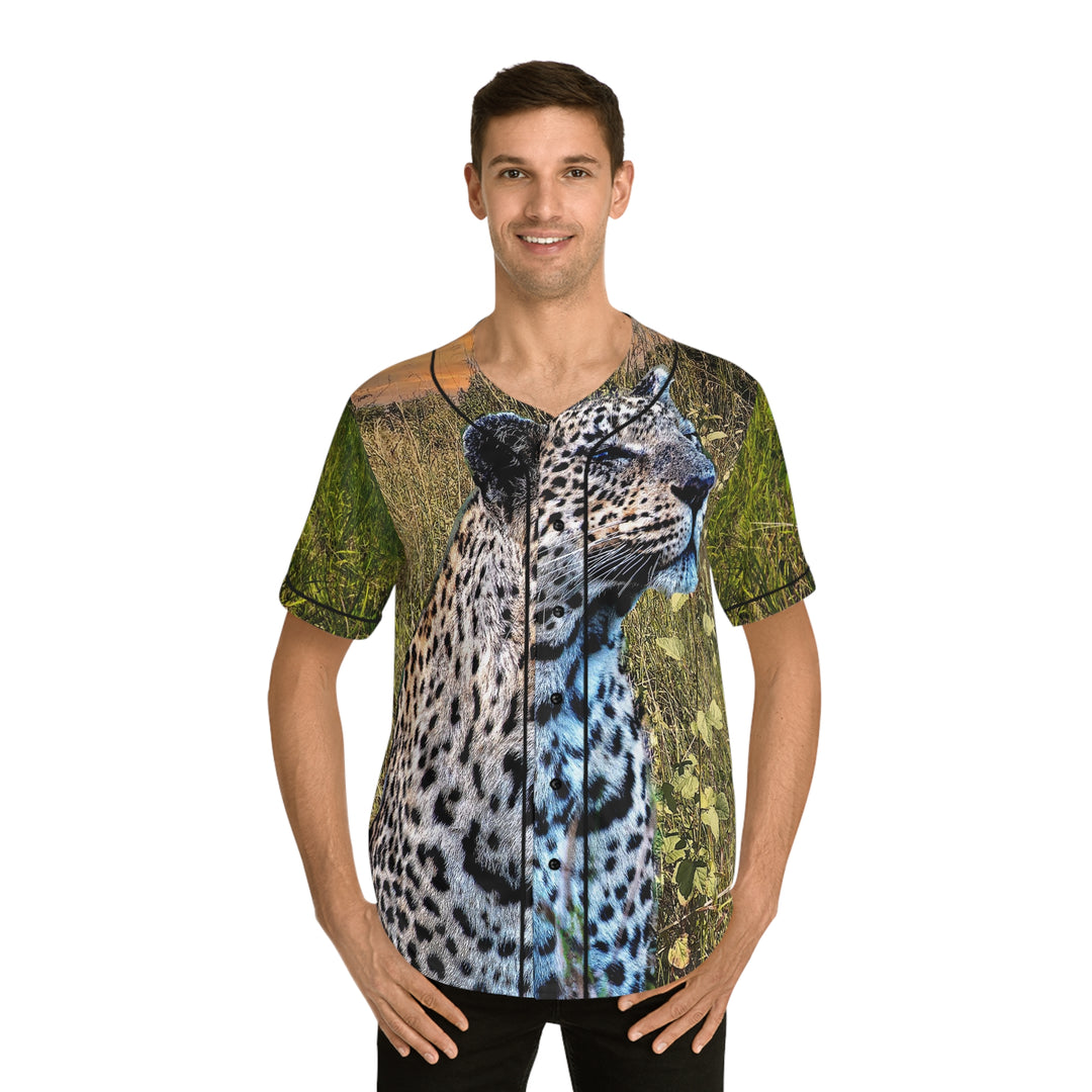 Men's Baseball Jersey - Leopard Print Design