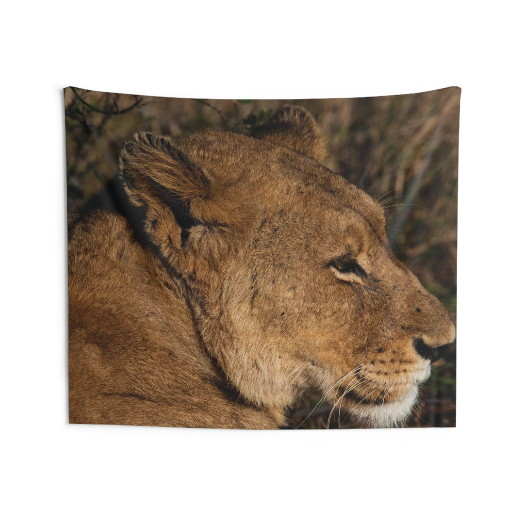 Lioness head Indoor Wall Tapestries