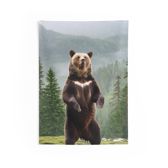 Tapestry Bear in Forest Wall Tapestry