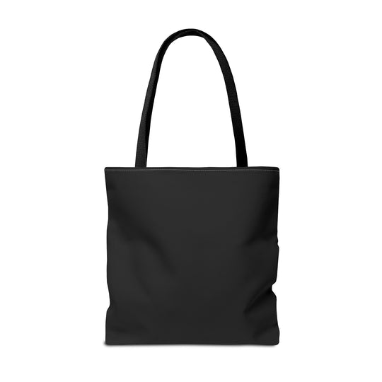 The Feral Party Tote Bag — Black Canvas | Minimalist Cat Design
