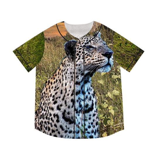 Men's Baseball Jersey - Leopard Print Design